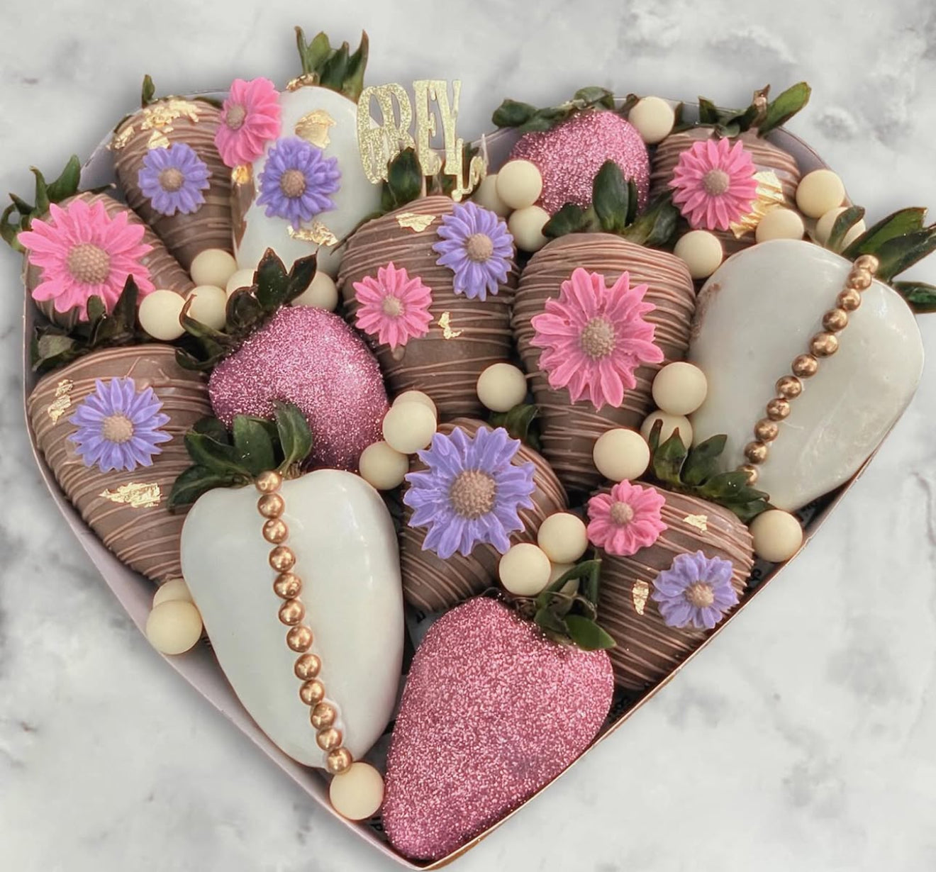 Corazón de fresas